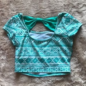 Aztec pattern crop top
